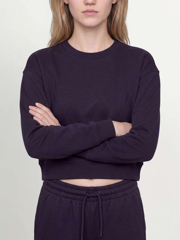OVS Purple Cotton-Blend Crew-Neck Sweatshirt, Regular Fit