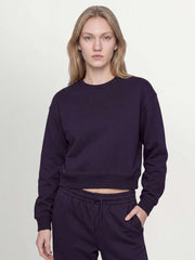 OVS Purple Cotton-Blend Crew-Neck Sweatshirt, Regular Fit
