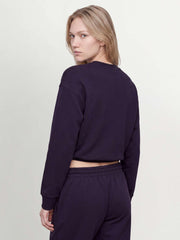 OVS Purple Cotton-Blend Crew-Neck Sweatshirt, Regular Fit