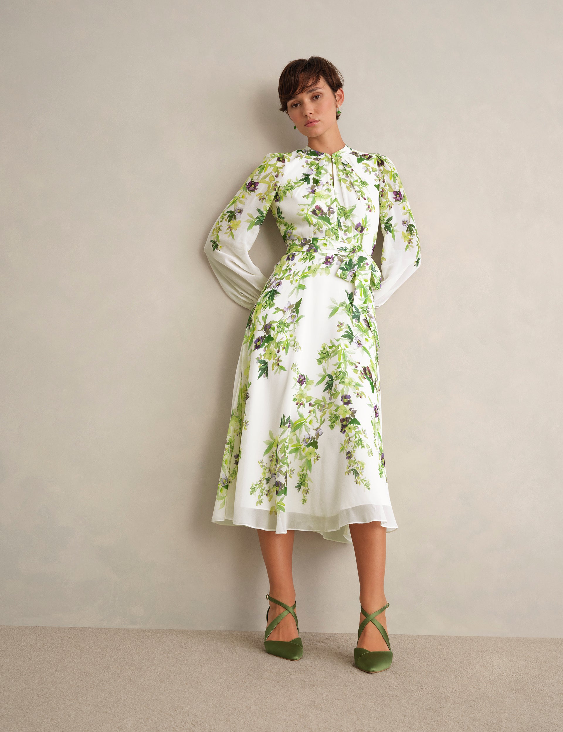Hobbs London Pia Silk Floral Dress