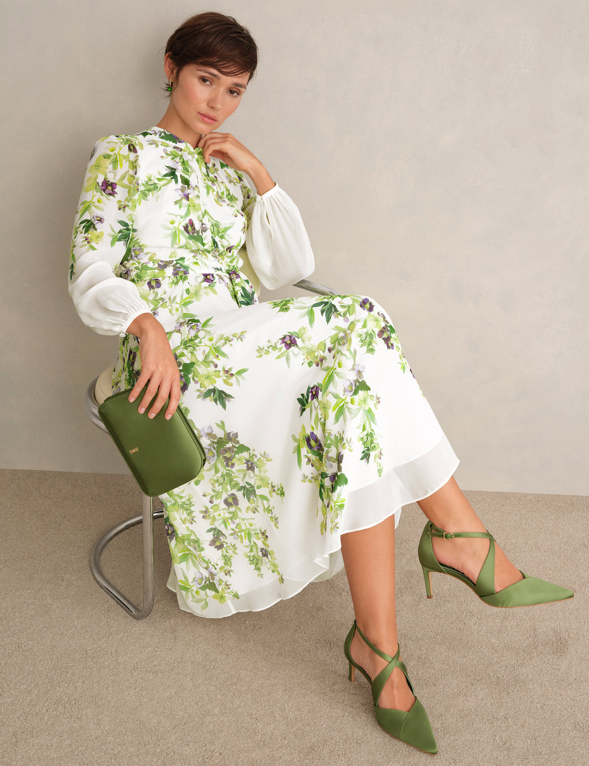 Hobbs London Pia Silk Floral Dress