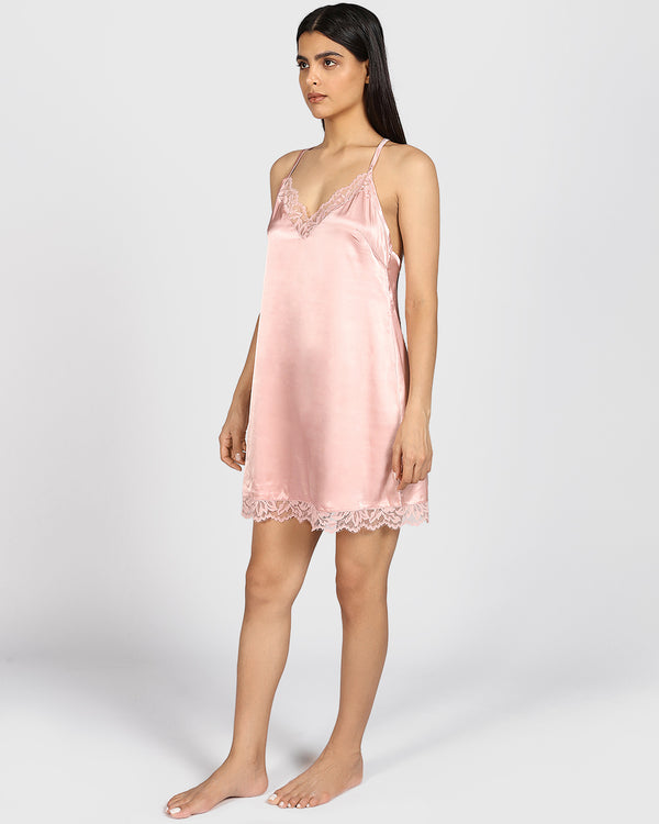 La Senza Sexy Sleep Satin Slip ROYAL PINK / M