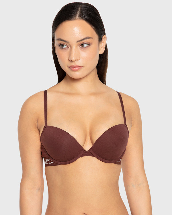 Rx Pu Pl Art Deco Logo Ctn Bitter Chocolate / 34B
