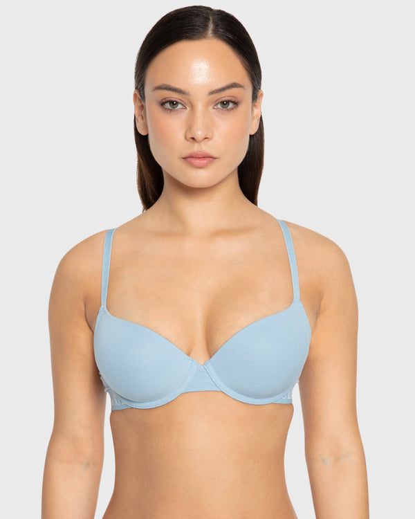 Essentials Ll Demi- Art Deco Logo Ctn Glacier Lake / 34B