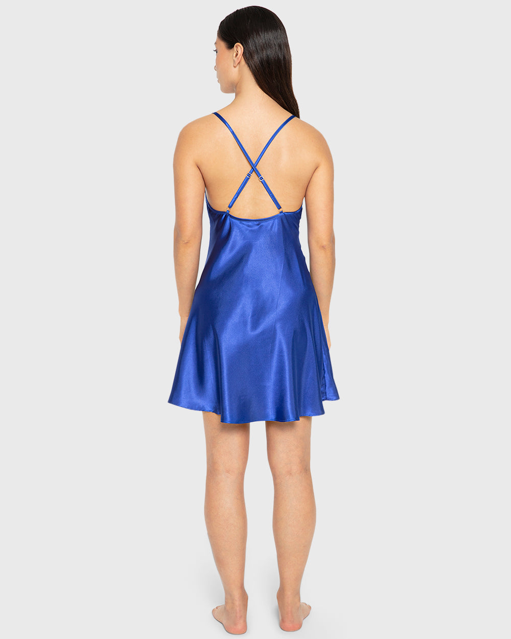 Slip Opulent Lc Cups W Satin Skirt Dazzling Blue / MED