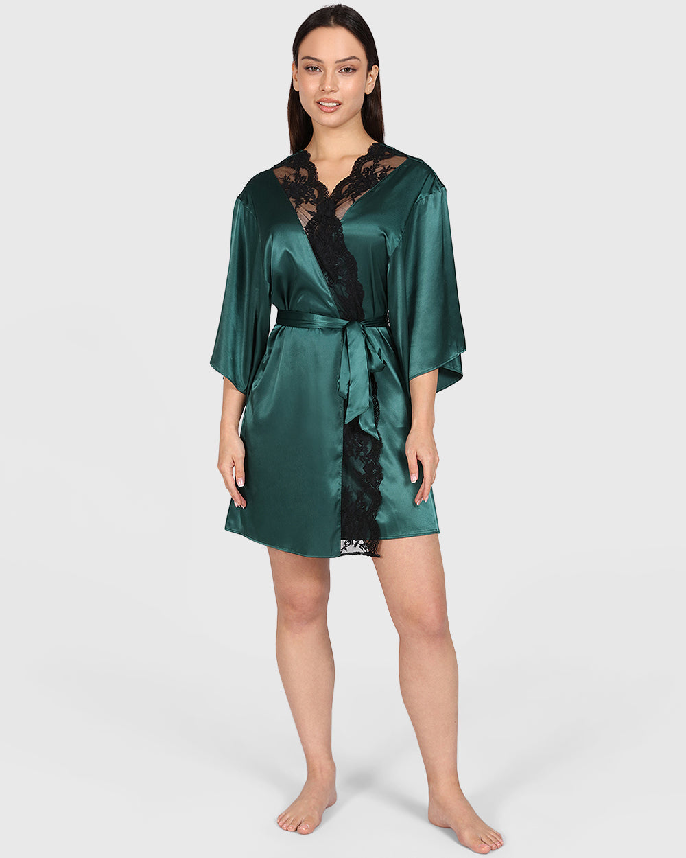 La Senza Sexy Sleep Robe Dark Green / S-M