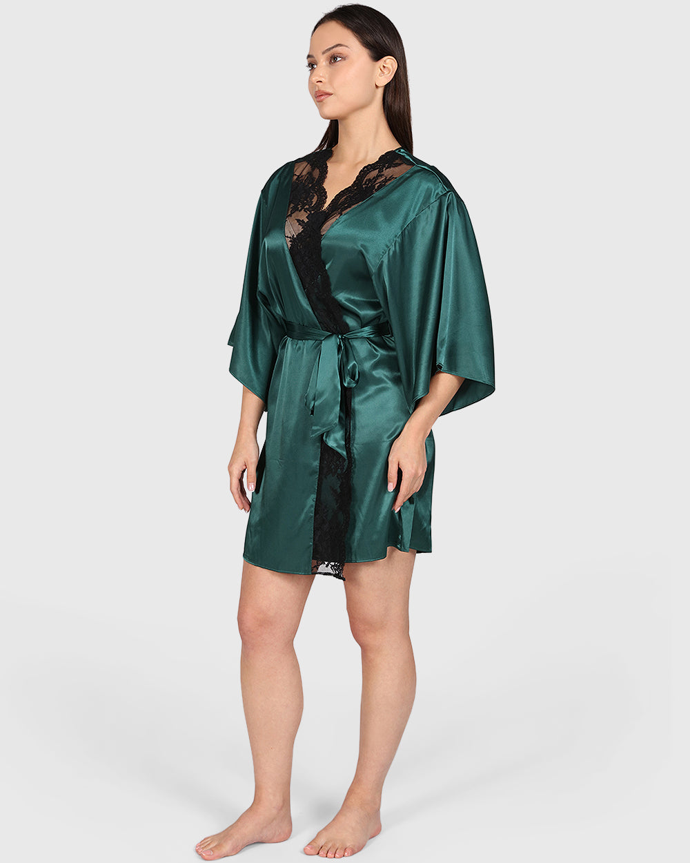 La Senza Sexy Sleep Robe Dark Green / S-M