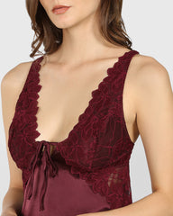 La Senza Sexy Sleep Slip Dress Dark Red / M