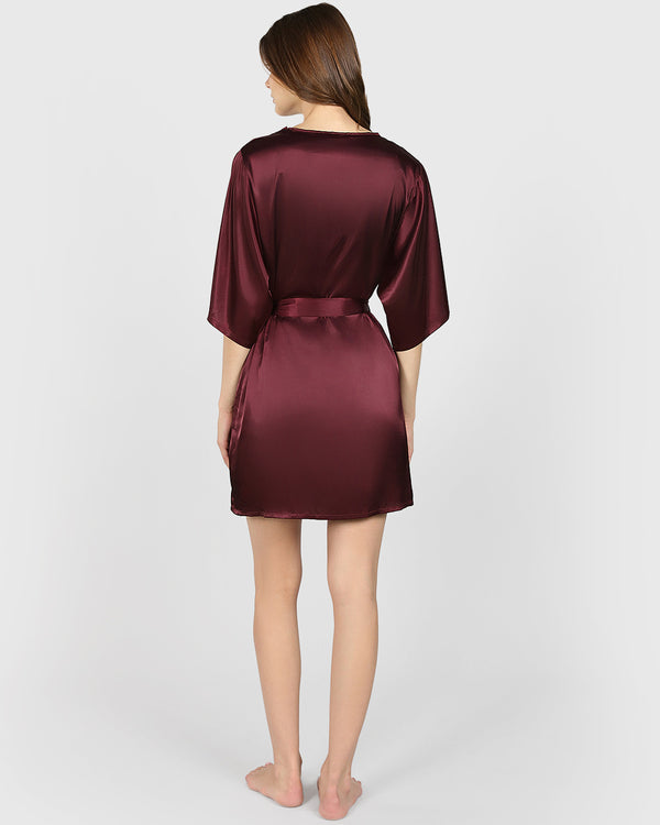 La Senza Sexy Sleep Robe Dark Red / S/M