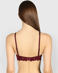 La Senza Double Pushup Plunge Bra Dark Red / 34B
