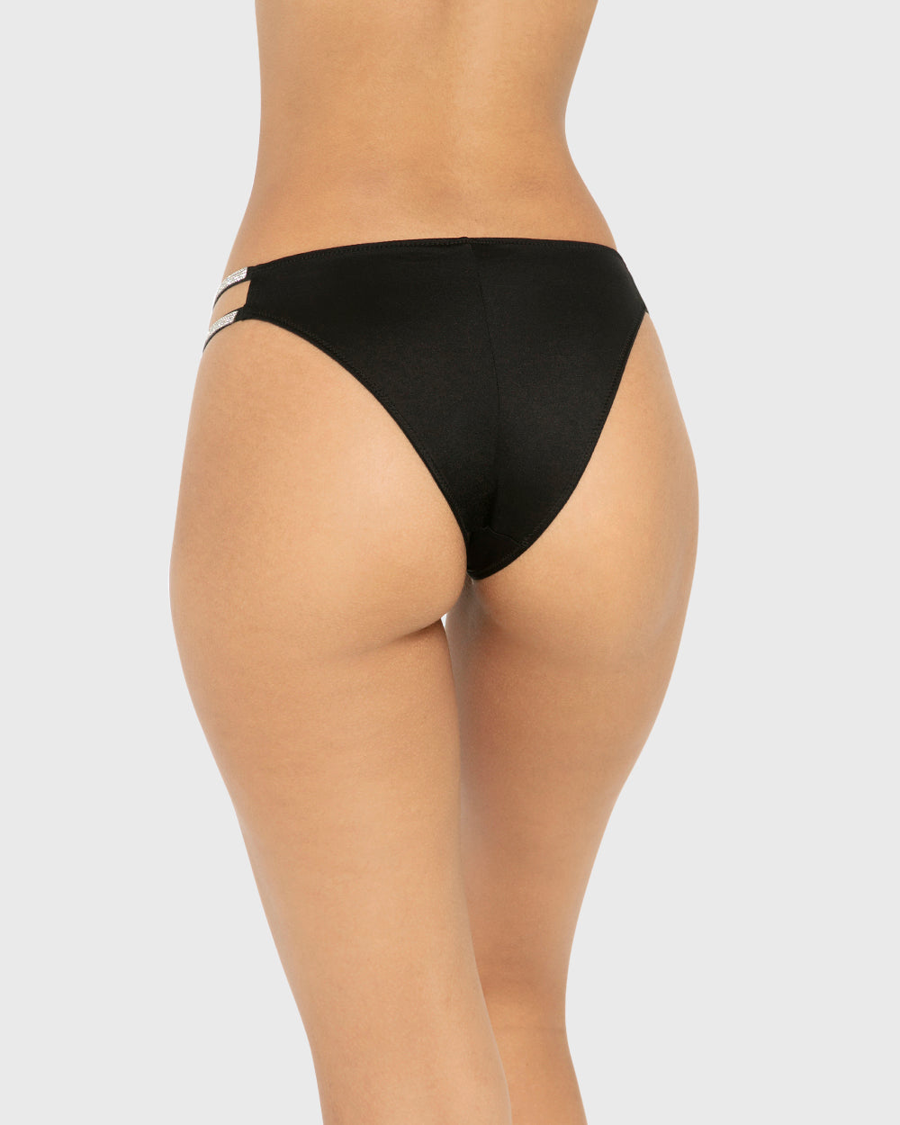 Diva Hl Mini Cheeky Micro W Rhinestone Straps Black / M