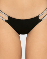 Diva Hl Mini Cheeky Micro W Rhinestone Straps Black / M