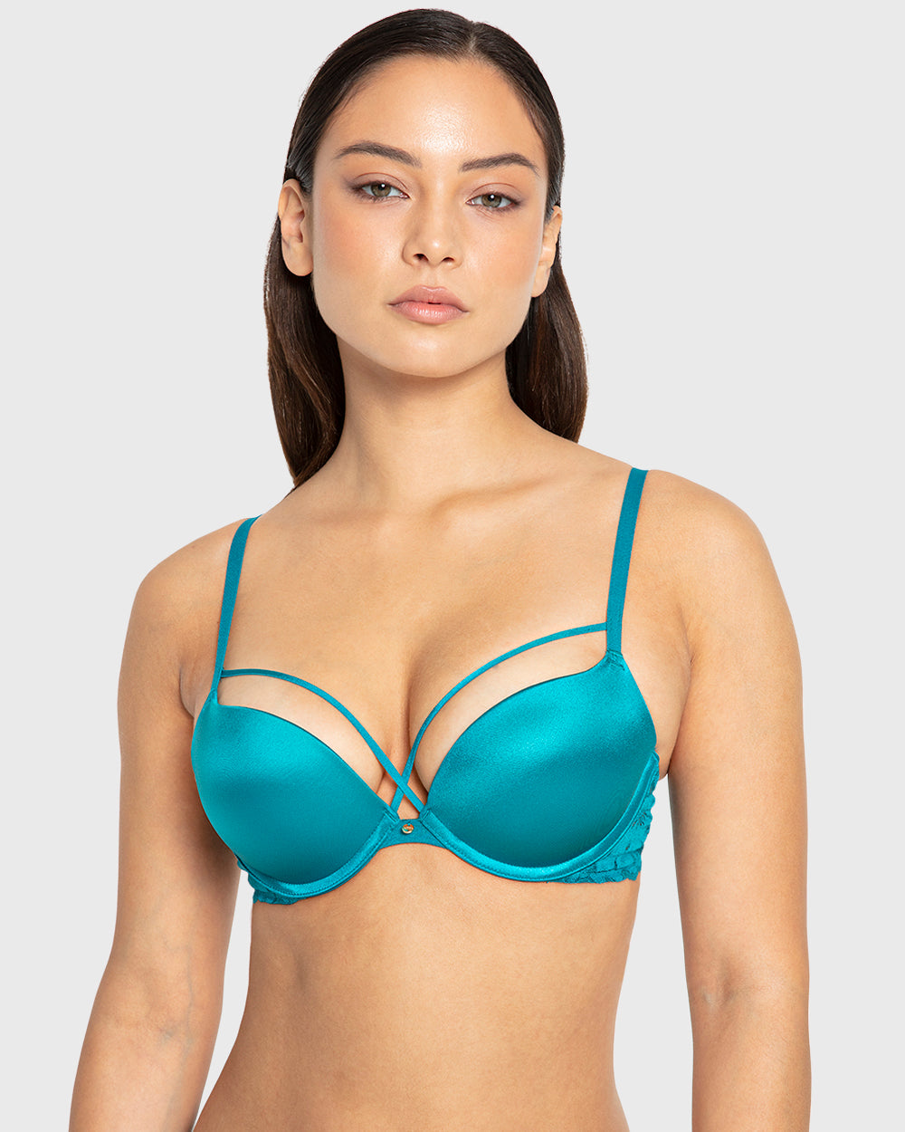 Bs Pu Pl Bc Smth Cup Lavish Lc W Bondage Straps Tahitian Tide / 34B