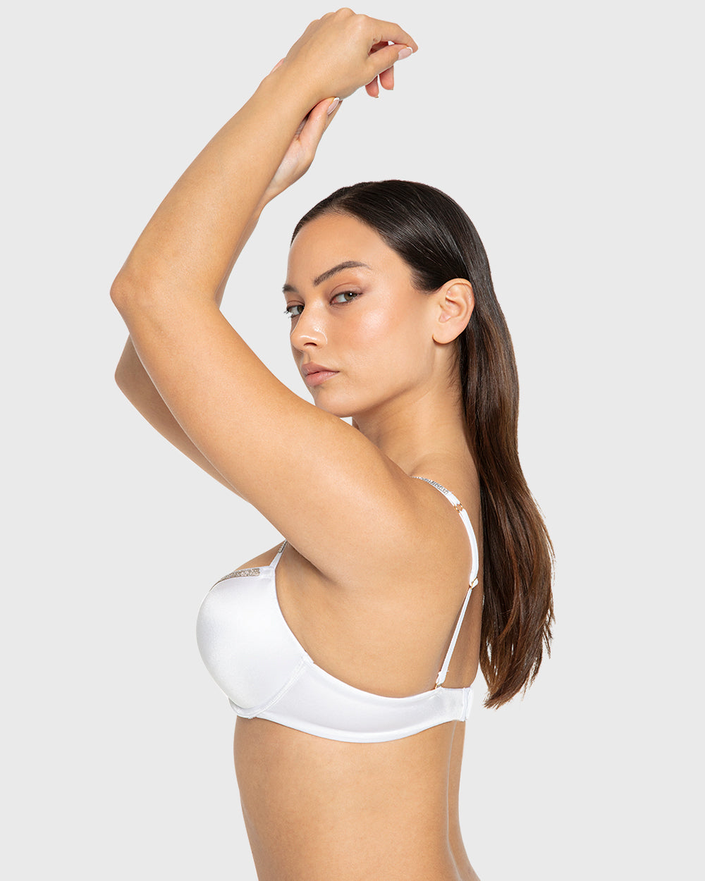 Hs Pu Pl Bc Smooth W Rhinestone Tape Designer White / 34B