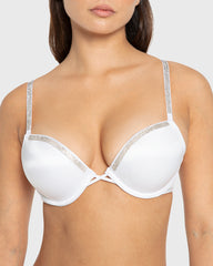 Hs Pu Pl Bc Smooth W Rhinestone Tape Designer White / 34B