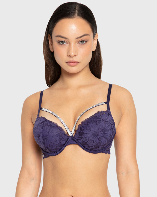 Hs Pu Pl Bc Ao Lavish Lc W Rhinestone Bondage Celestial Sky / 34B