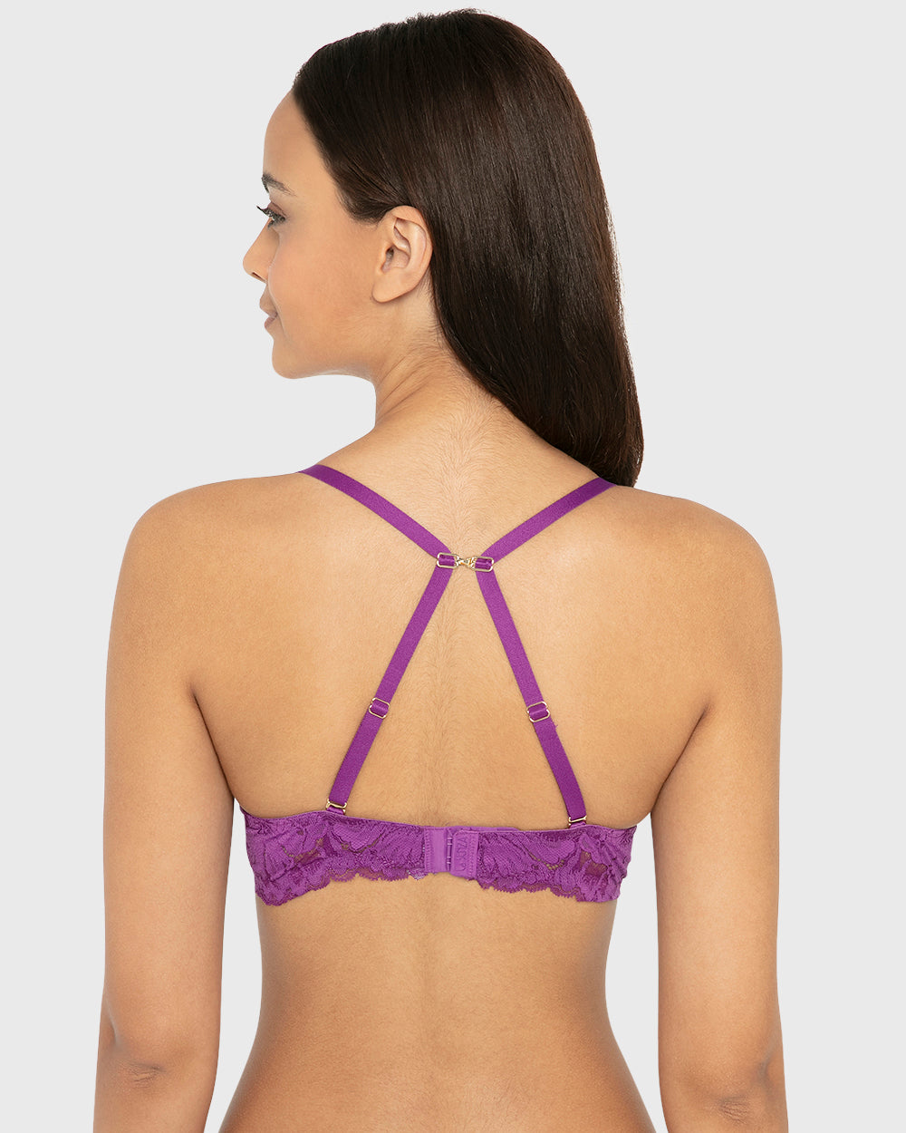 Hs Pu Pl Bc Ao Lavish Lc W Rhinestone Bondage Sparkling Grape / 34B