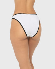 Essentials Bikini Cotton - Skinny Logo White With Black / M