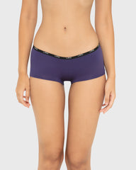 Essentials Boyshort Cotton - Skinny Logo Celestial Sky With Black / M