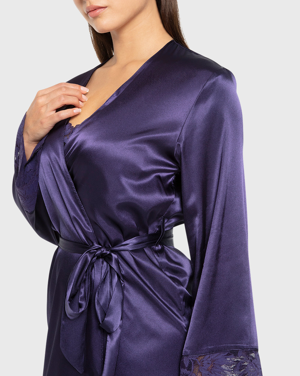 Robe Mid Length Satin W Lavish Lc Celestial Sky / S/M