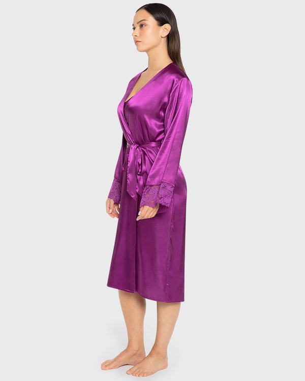 Robe Mid Length Satin W Lavish Lc Sparkling Grape / S/M