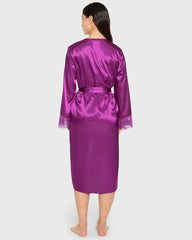 Robe Mid Length Satin W Lavish Lc Sparkling Grape / S/M