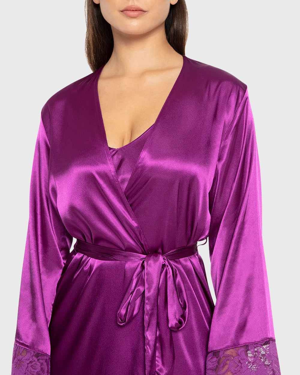 Robe Mid Length Satin W Lavish Lc Sparkling Grape / S/M