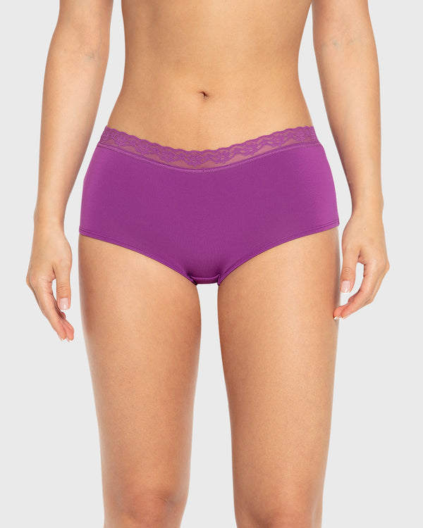 Us Boyshort Modal With Beloved Trim Sparkling Grape / M