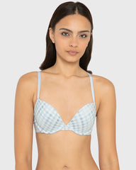 La Senza Smooth Comfort High Leg Bikini Panty in Tuxedo Black Breezy Gingham / 34B