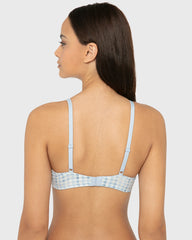 La Senza Smooth Comfort High Leg Bikini Panty in Tuxedo Black Breezy Gingham / 34B