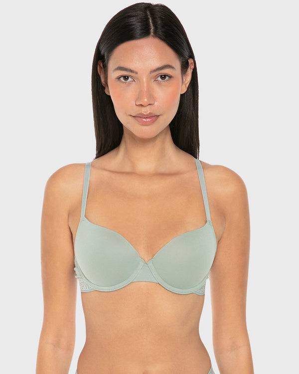 La Senza Remix Lightly Lined Demi Bra Iceberg Green / 34B