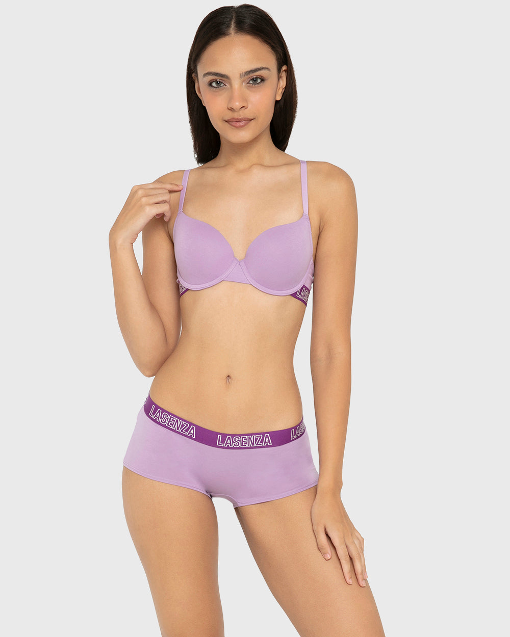Essentials Ll Demi- Knockout Logo Ctn Regal Orchid With Sparkling Grape / 34B