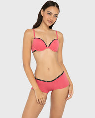 Rx Pu Pl Skinny Logo Ctn Party Punch With Tuxedo Black / 34B