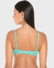 La Senza Lightly Lined Full Coverage Lace Wing Bra Pool Blue / 34B