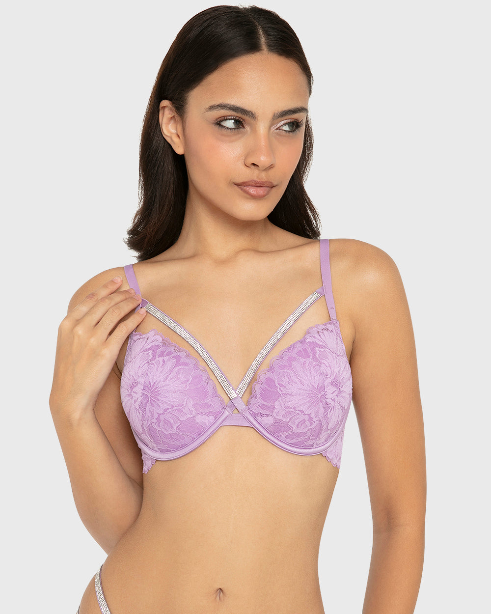 Hs Pu Pl Bc Ao Lavish Lc W Rhinestone Bondage Desi Regal Orchid / 34B
