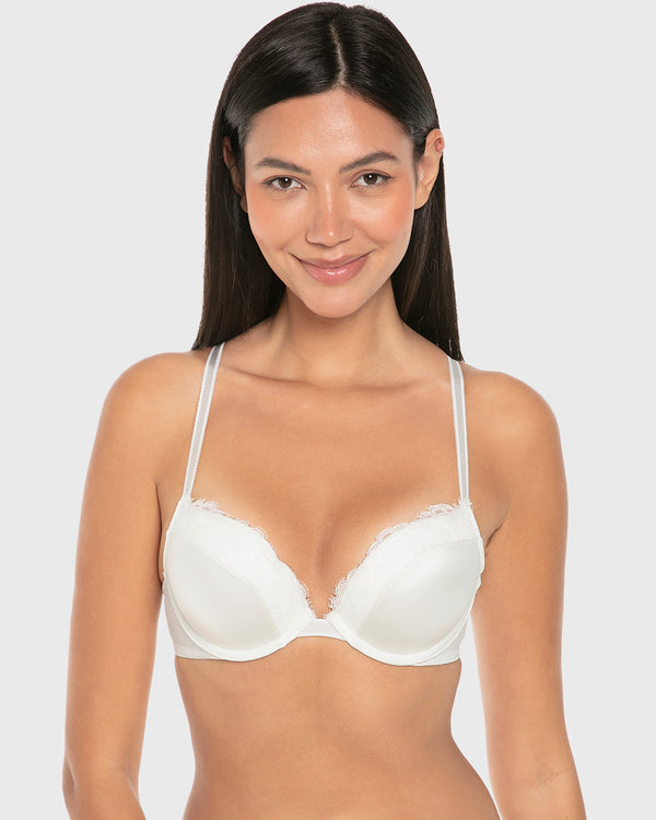 La Senza Beyond Sexy Gel Padding Plunge Bra Ivory / 34B