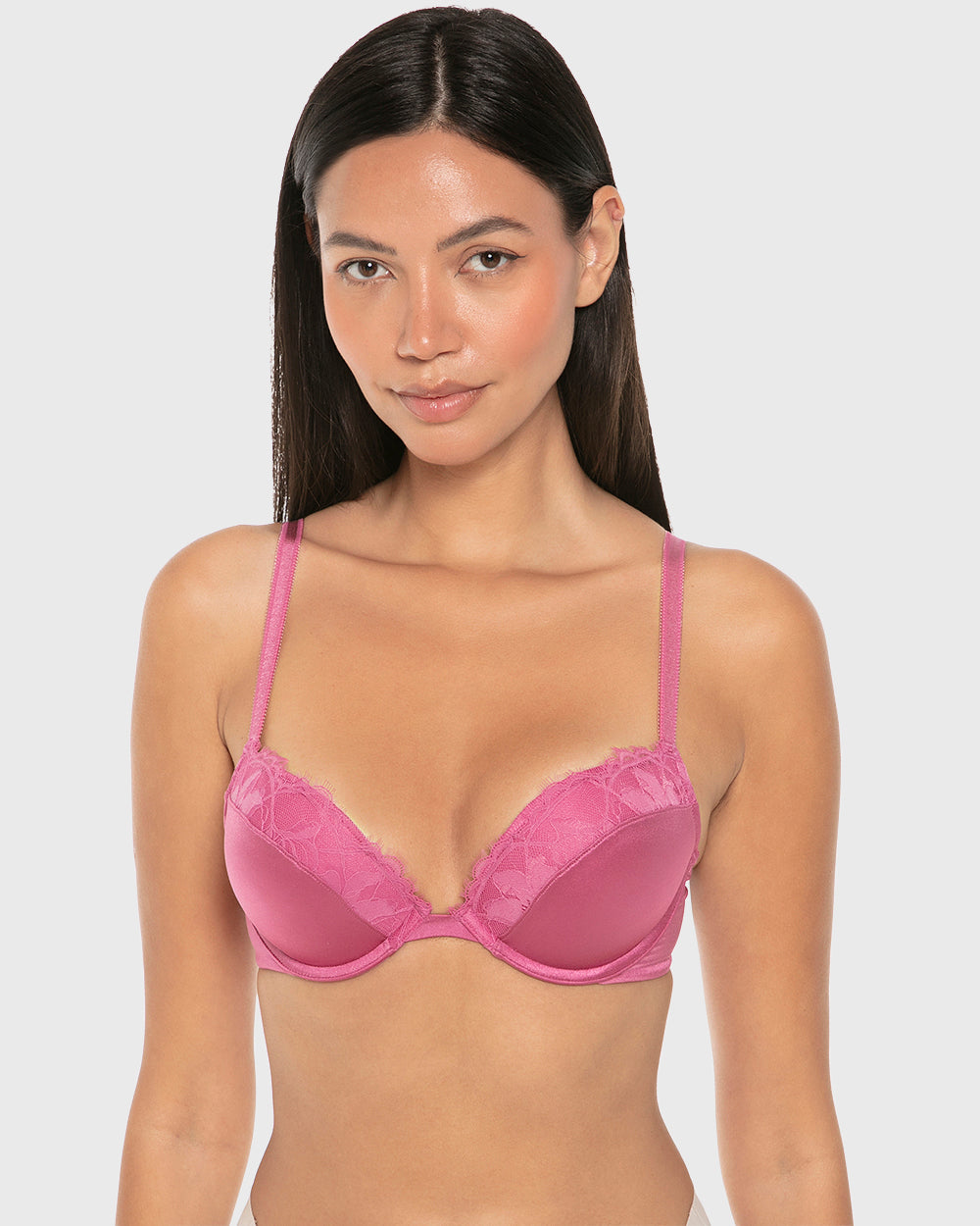La Senza Beyond Sexy Gel Padding Plunge Bra Red Violet / 34B