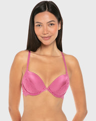 La Senza Hello Sugar Double Push Up Plunge Bra Red Violet / 34B