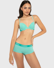 Rx Boyshort Knockout Logo Pool Blue With Dynasty Green / M