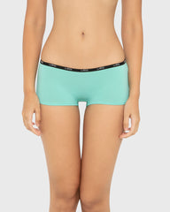 Essentials Boyshort Cotton - Skinny Logo Pool Blue With Tuxedo Black / M
