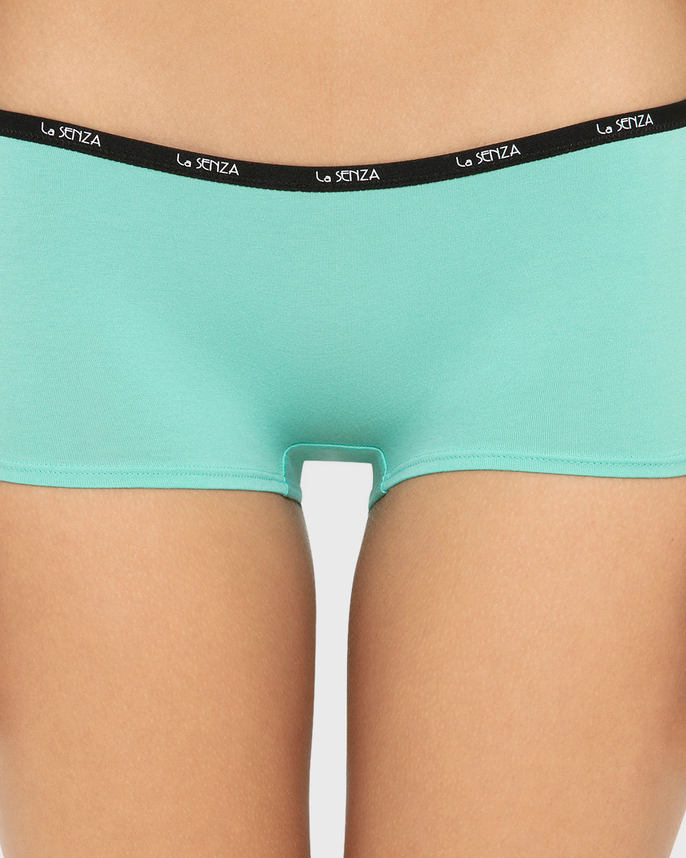 Essentials Boyshort Cotton - Skinny Logo Pool Blue With Tuxedo Black / M