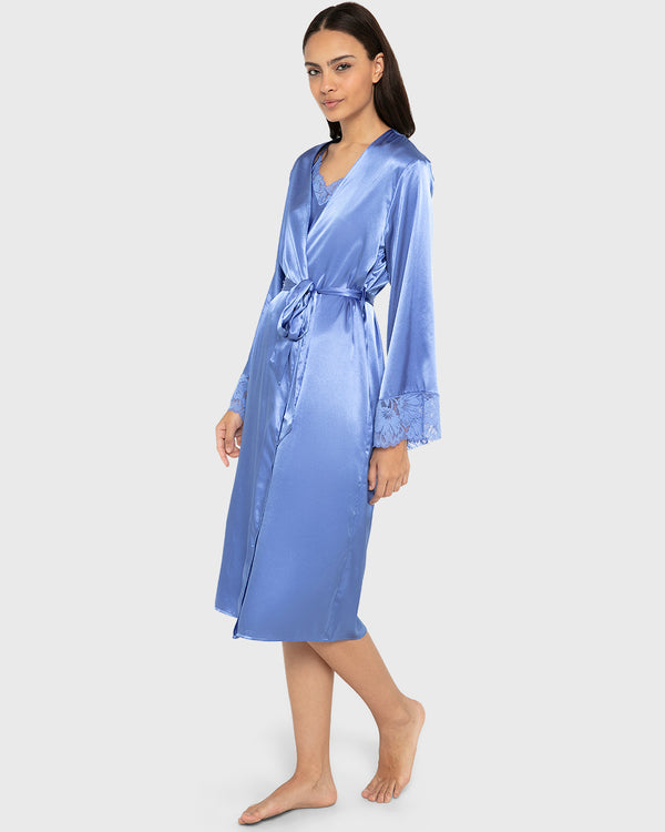 Robe Mid Length Satin W Lavish Lc Wedgewood / S-M