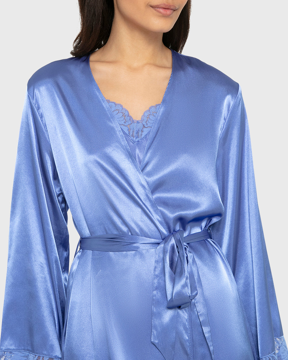 Robe Mid Length Satin W Lavish Lc Wedgewood / S-M