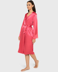 Robe Mid Length Satin W Lavish Lc Party Punch / S-M