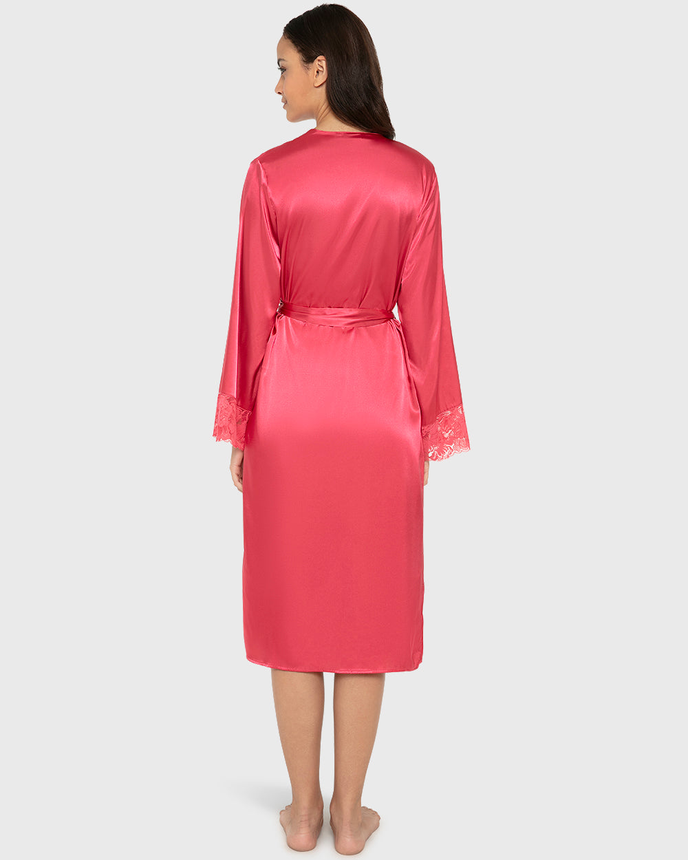 Robe Mid Length Satin W Lavish Lc Party Punch / S-M