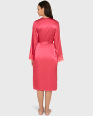 Robe Mid Length Satin W Lavish Lc Party Punch / S-M