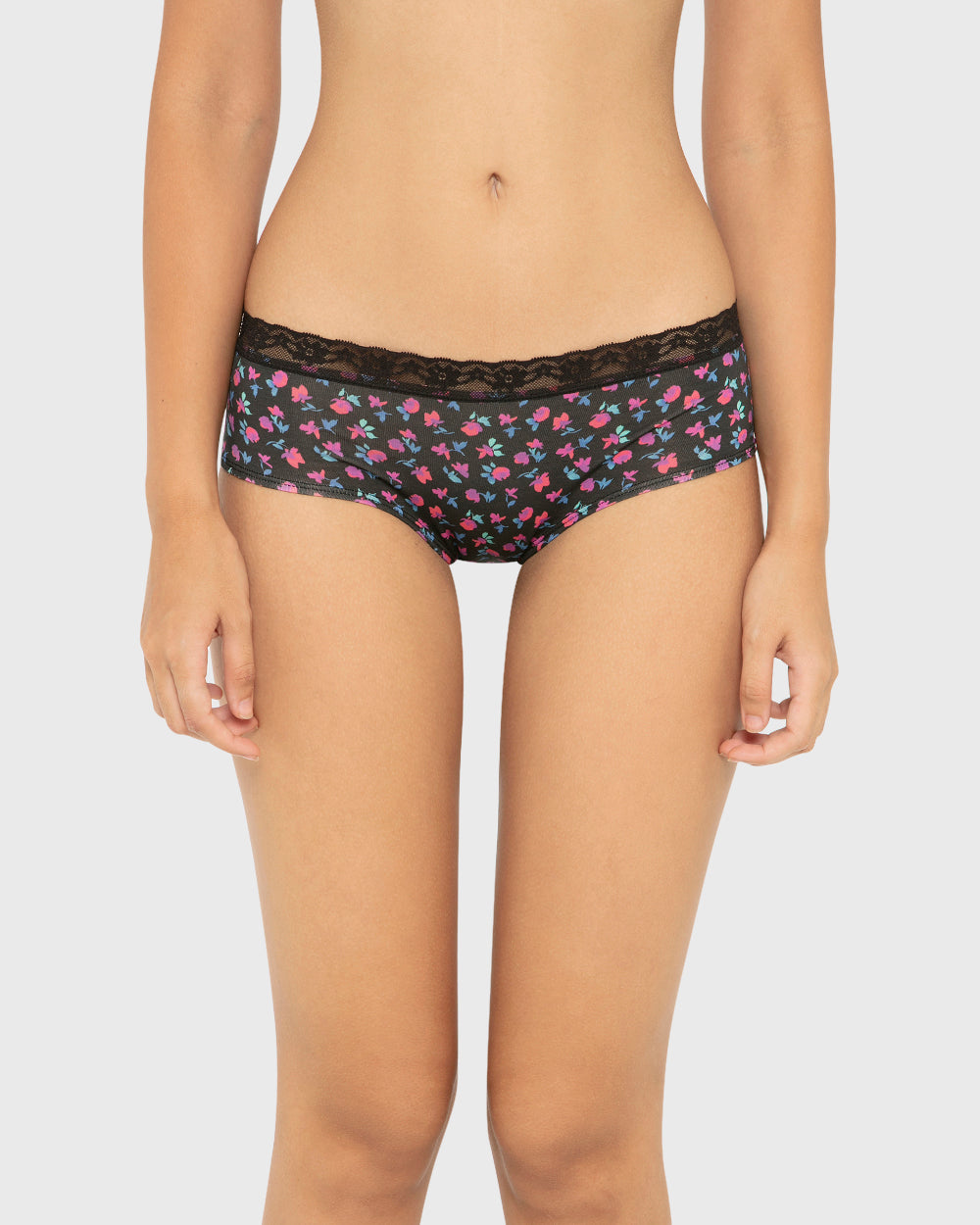 Us Hipster Modal With Beloved Trim Printed Body Breezy Floral Black/Red / M