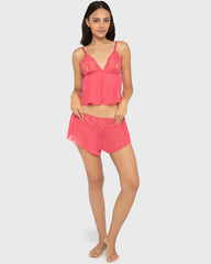 Pj Obv Lavish Lc W Chiffon Cami Short Set Party Punch / M