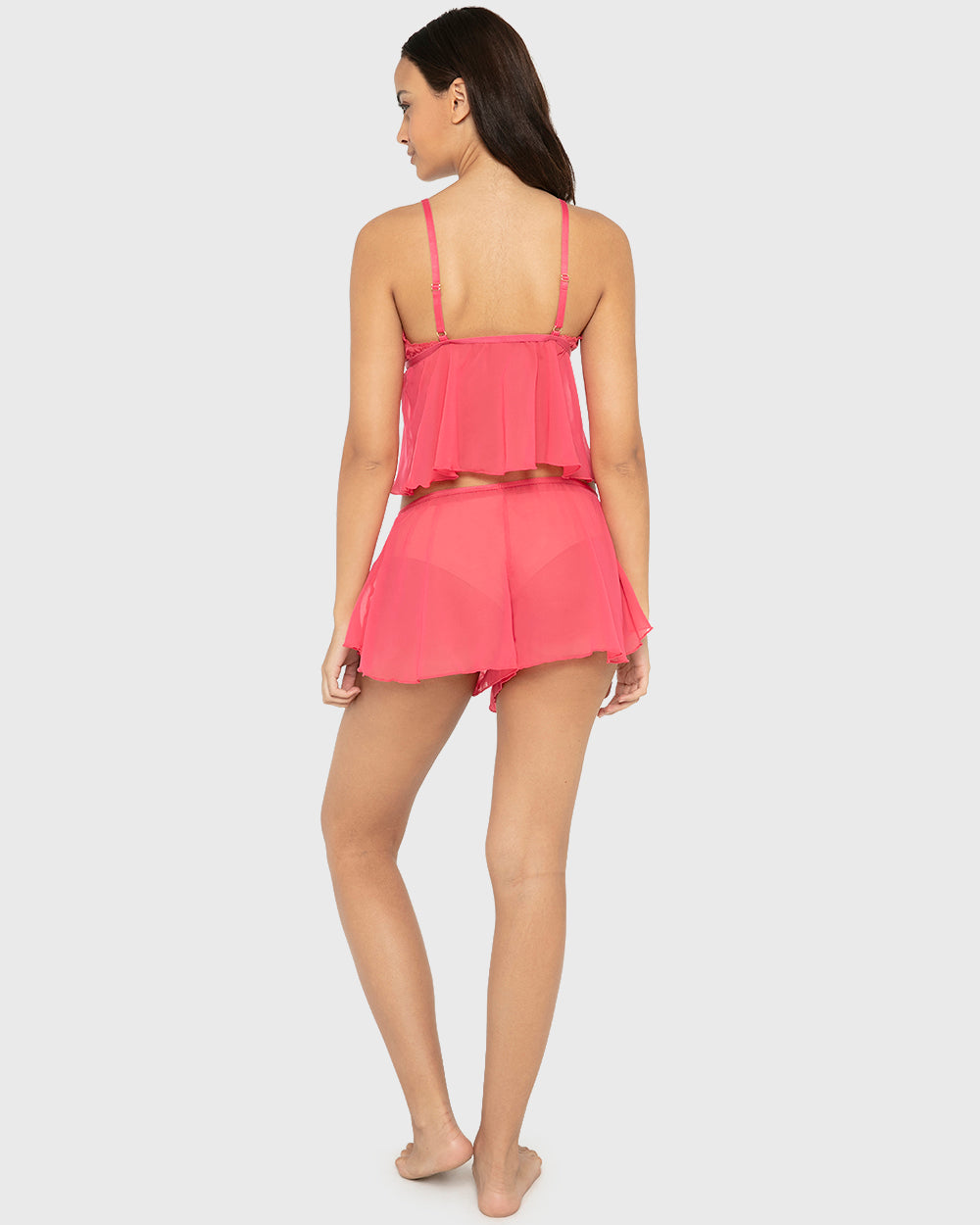 Pj Obv Lavish Lc W Chiffon Cami Short Set Party Punch / M
