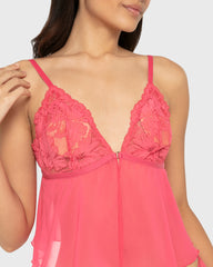 Pj Obv Lavish Lc W Chiffon Cami Short Set Party Punch / M